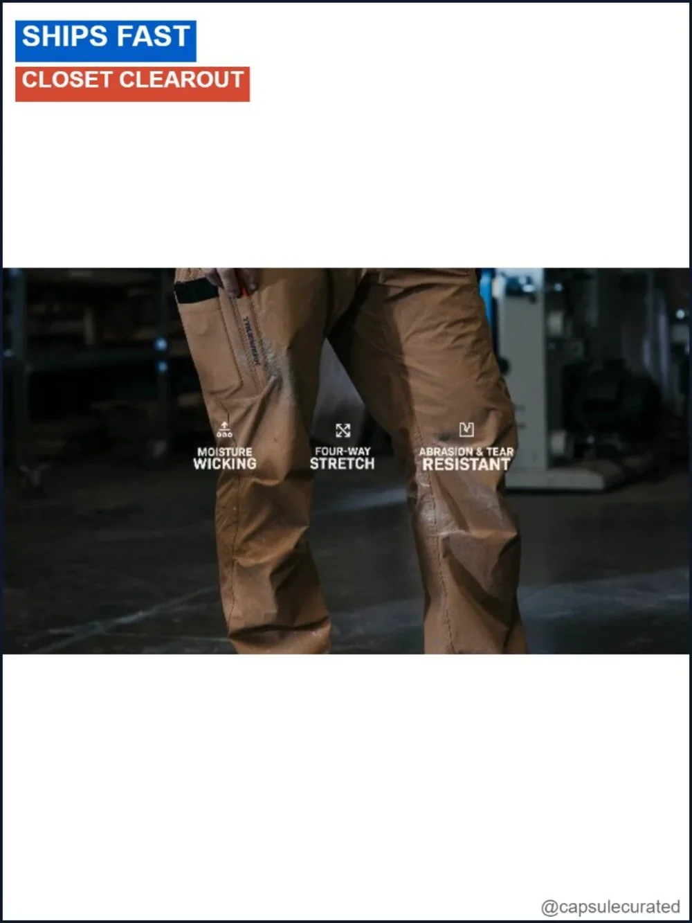 89 Men's Lightweight 4-Way Stretch Cargo Work Pants 8 Pockets Gusseted Crotch